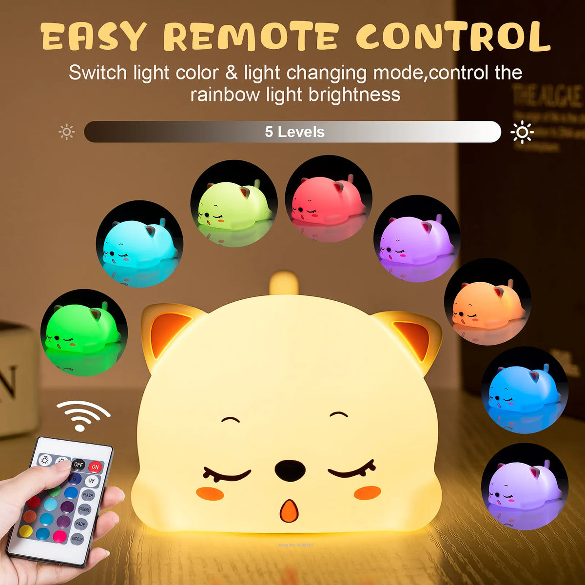 Magnifique Lampe de chevet en forme de chat pour bebe enfants