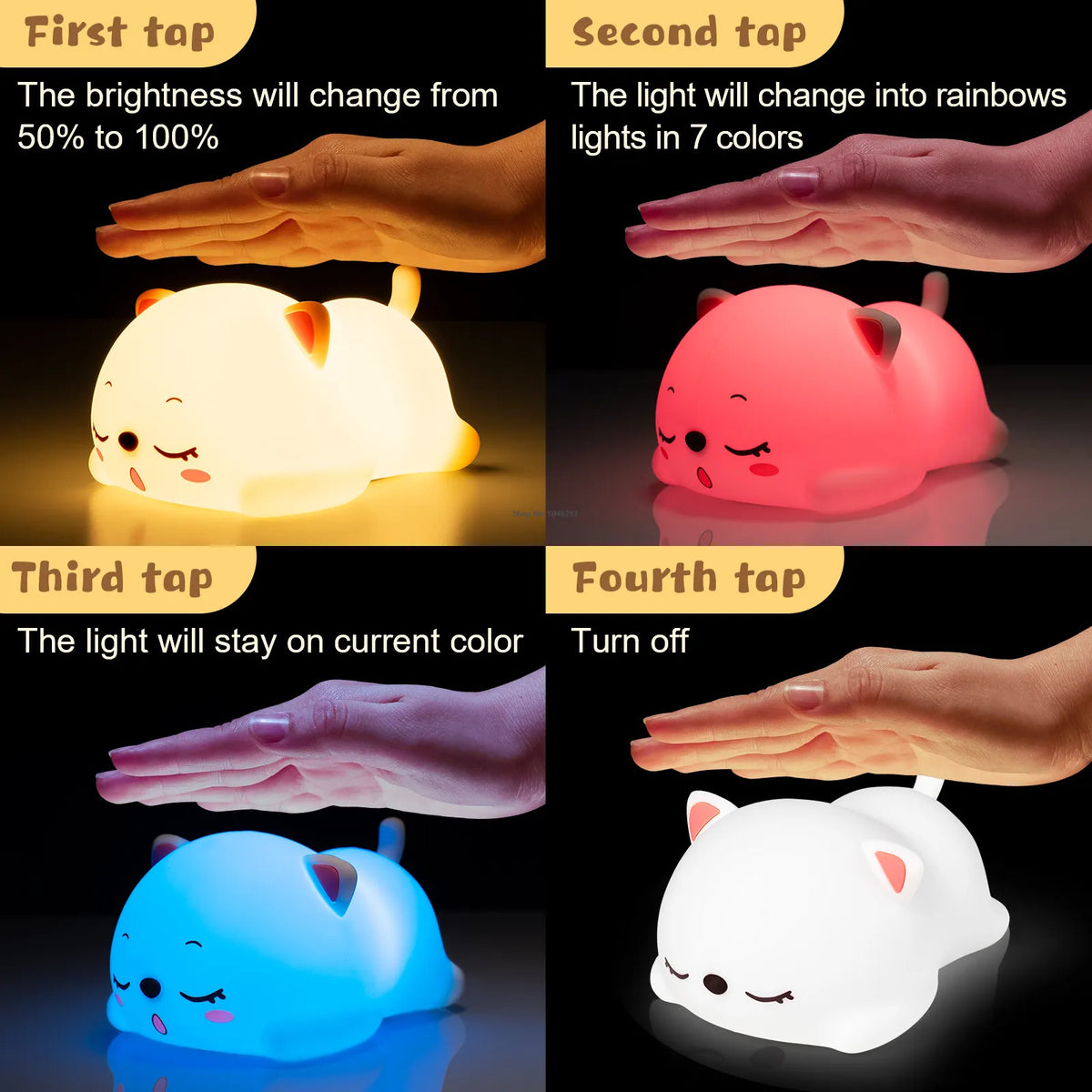 Magnifique Lampe de chevet en forme de chat pour bebe enfants