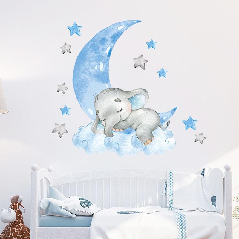 Autocollants Muraux Éléphant Chambre Bébé