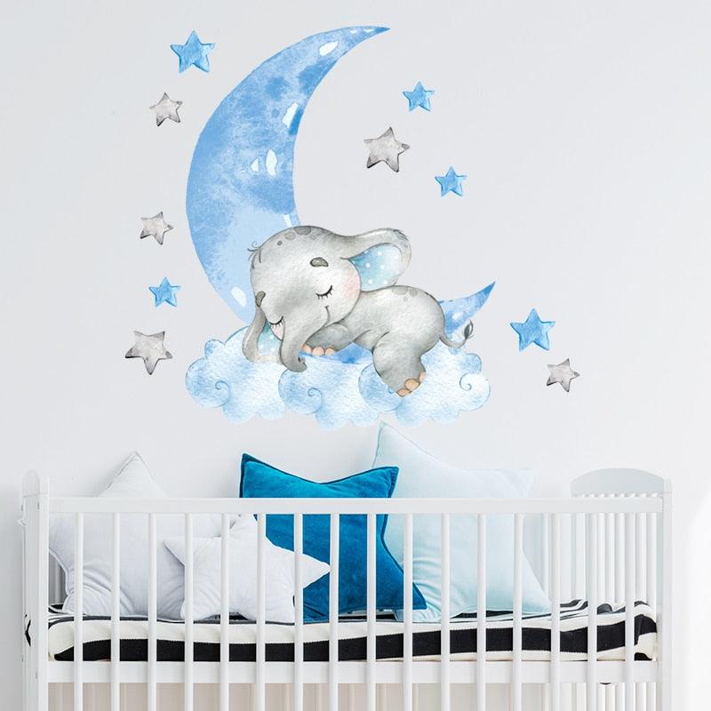 Autocollants Muraux Éléphant Chambre Bébé